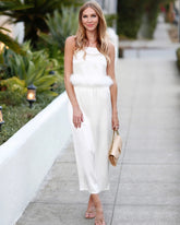 Ensemble Camisole en Soie Décolleté Dos Nu et Jupe Maxi en Soie